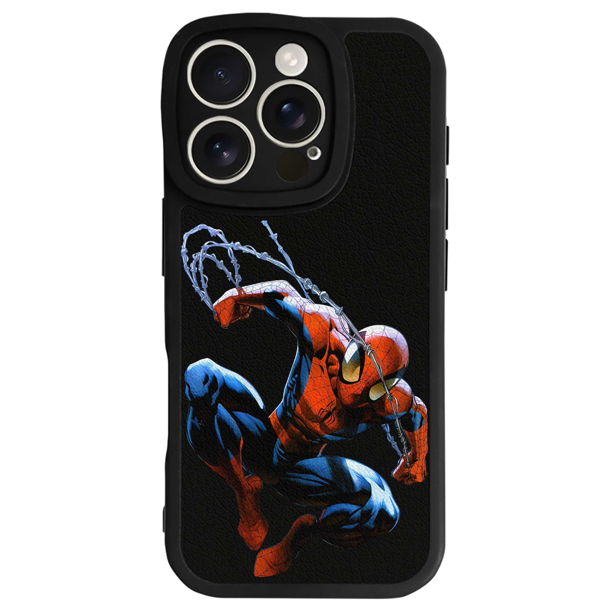 （画像用） Spider Man スパイダーマン 【iPhone 16シリーズ対応】シリコンスマホケース（レザー調） 材質：シリコン